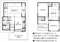 平面図及びリフォーム内容。内部は新築そっくりです。